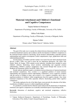 Maternal Attachment and Children`s Emotional and Cognitive