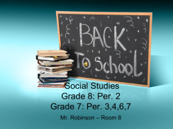 Ms. Moore`s Classroom Procedures - Mr. Robinson`s Social Studies