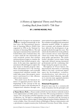 A History of Appraisal Theory and Practice