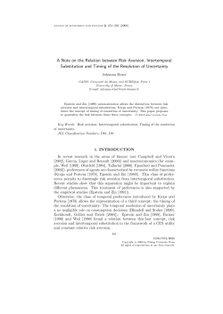 A Note on the Relation between Risk Aversion, Intertemporal