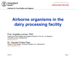 Airborne organisms in the dairy processing facility