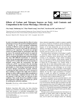Effects of Carbon and Nitrogen Sources on Fatty Acid Contents and