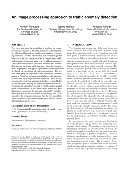 An image processing approach to traffic anomaly detection