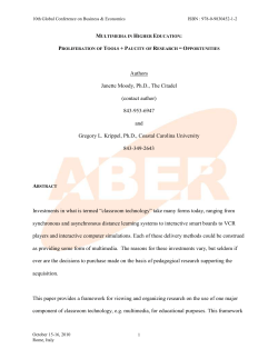 Multimedia in Higher Education - Association for Business and
