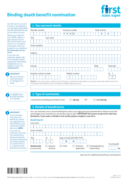 Binding death benefit nomination (FSS048)