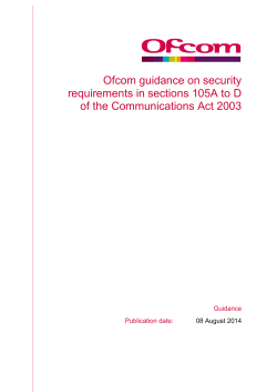 Ofcom guidance on security requirements in sections 105A to D of