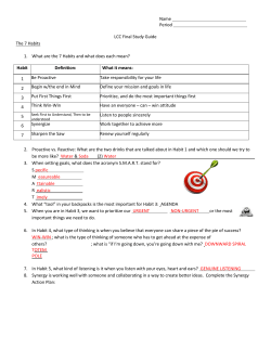 Name Period The 7 Habits LCC Final Study Guide What are the 7