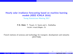 Hourly solar irradiance forecasting based on machine learning