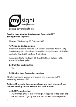 Click here to SUMIT minutes October 2015