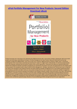ePub Portfolio Management For New Products