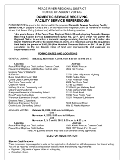 Notice of Assent Voting - Peace River Regional District