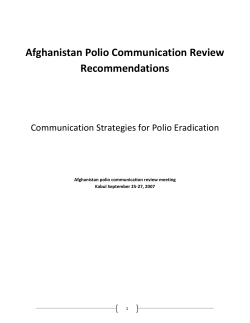 Afghanistan Polio Communication Review Recommendations