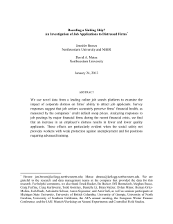 Boarding a Sinking Ship? - Robert H. Smith School of Business