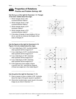 Properties of Rotations Practice and Problem Solving: A/B