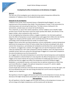 Joseph Calistan Biology coursework Investigating the effect of