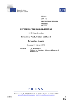 Outcome of Council meeting - Council of the European Union