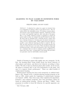LEARNING TO PLAY GAMES IN EXTENSIVE FORM BY