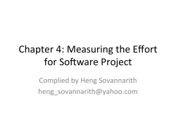 Chapter 4: Measuring the Effort for Software