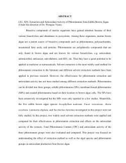 ABSTRACT LIU, XIN. Extraction and Antioxidant