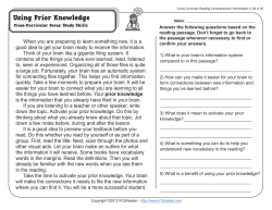 3rd Grade Reading Comprehension Worksheets