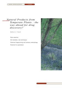 Natural Products from Temperate Plants : the way ahead for drug