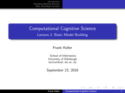 Computational Cognitive Science - Lecture 2: Basic Model Building