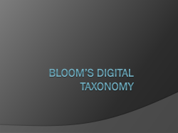 Bloom*s Digital Taxonomy - itc553-cawley