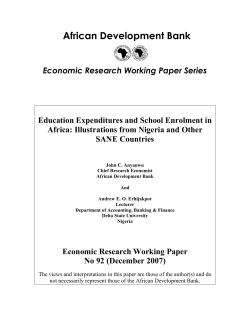 Education Expenditures and School Enrolment in Africa