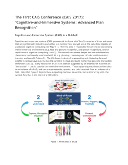 The First CAIS Conference (CAIS 2017): "Cognitive-and