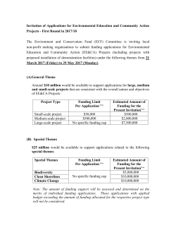 First Round in 2017/18 - Environmental Education and Community