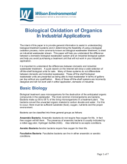 Biological Oxidation of Organics In Industrial