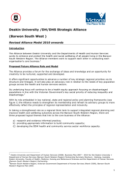 Deakin-DH-DHS Strategic Alliance