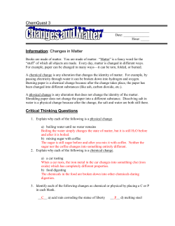 Information: Elements, Compounds, Mixtures