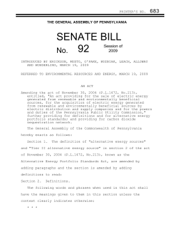 PRINTER`S NO. 683 THE GENERAL ASSEMBLY OF