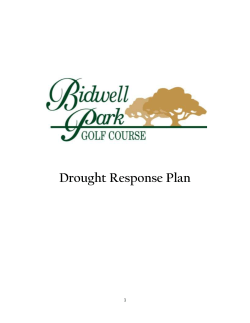 Drought Response Plan - Bidwell Park Golf Course