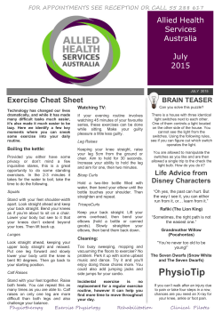 ACL Tears Focus On&hellip; - Allied Health Services Australia