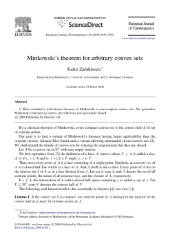 Minkowski`s theorem for arbitrary convex sets