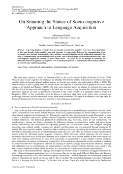 On Situating the Stance of Socio-cognitive Approach to Language