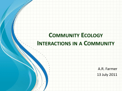 POPULATION ECOLOGY Interactions in a Community