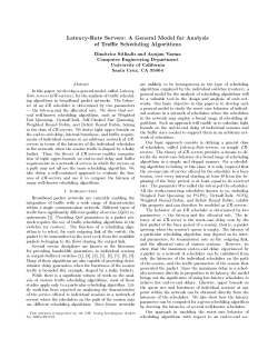 Latency-Rate servers: A General Model for Analysis of Traffic