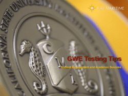 GWE Test Tips
