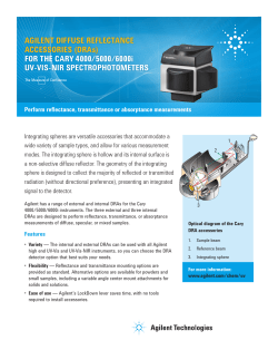 AGILENT DIFFUSE REFLECTANCE ACCESSORIES (DRAs) FOR
