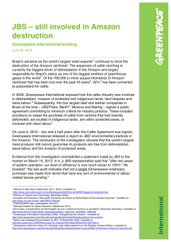 JBS &ndash; still involved in Amazon destruction