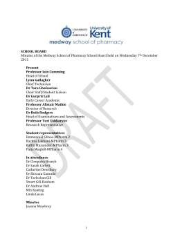 DRAFT SCHOOL BOARD Minutes of the Medway School of