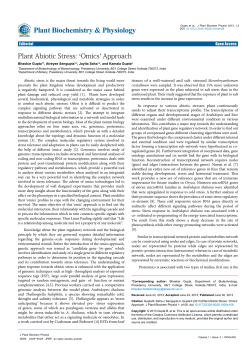 Plant Abiotic Stress: `Omics` Approach