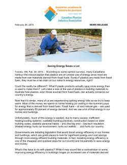 Saving Energy Saves a Lot - Canadian Plastics Industry Association