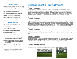 Baseball Specific Training Phases