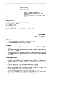 Curriculum Schena X Reggio - Dipartimento GESAF