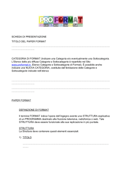 scheda di presentazione