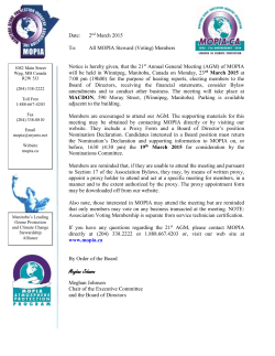 Notice of MOPIA 21st AGM 2015 Steward Members